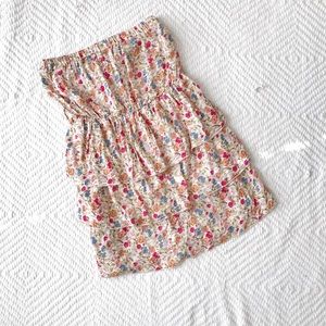 Strapless floral dress